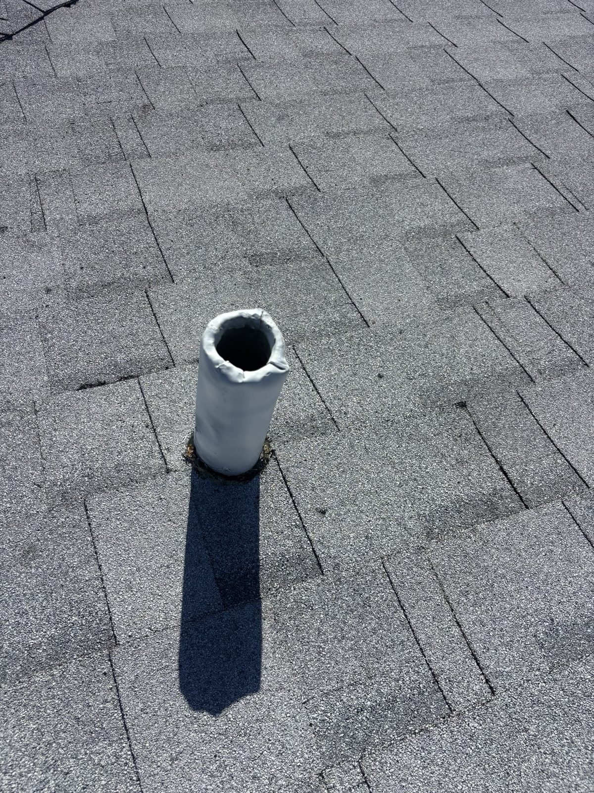 New pipe boot flashing installed on the replaced roof